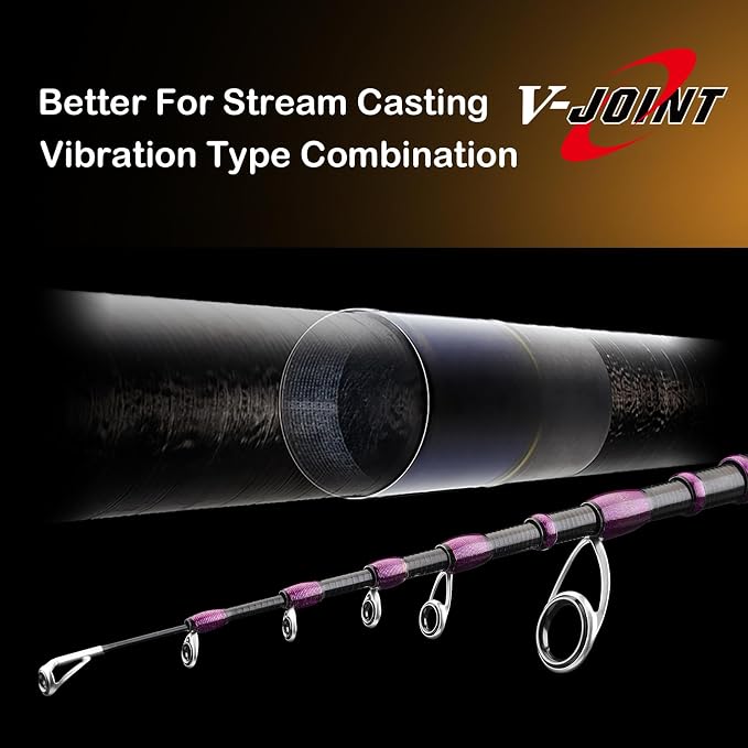 PURELURE Telescopic Fishing Rod Spinning & Casting Travel Rod Ultralight 5' | Fuji Alconite Ring, Detachable Handle Closed Length 9.8in, Spare Carbon Solid Tip, Solid Wood Reel Seat, Cork Handle