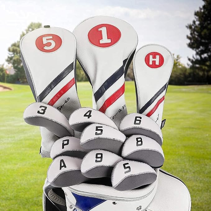Craftsman Golf 11pcs/Set Neoprene Iron Headcover Set+3pcs/Set Driver Fairway Hybrids Headcover