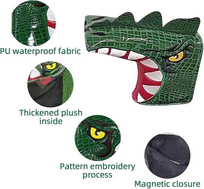 Scott Edward Skull Golf Woods Headcovers Covers for Driver Fairway 1 3 5 H Clubs Set Heads PU Leather Unisex Black Brown