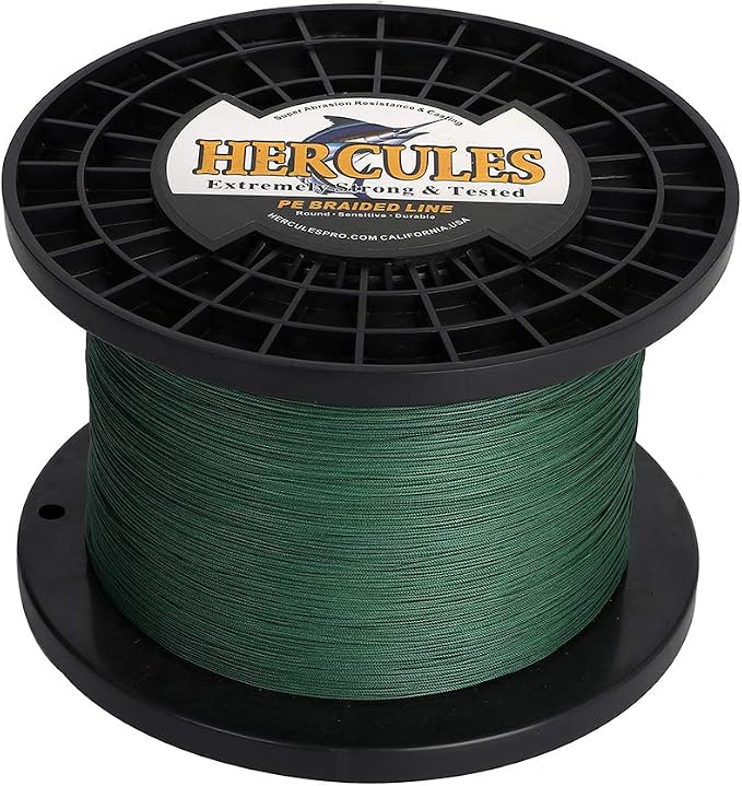 HERCULES Cost-Effective Super Cast 8 Strands Braided Fishing Line 10LB to 300LB Test for Salt-Water,109/328/547/1094 Yards(100M/300M/500M/1000M),Diam.#0.12MM-1.2MM,Hi-Grade Performance,Variety Colors