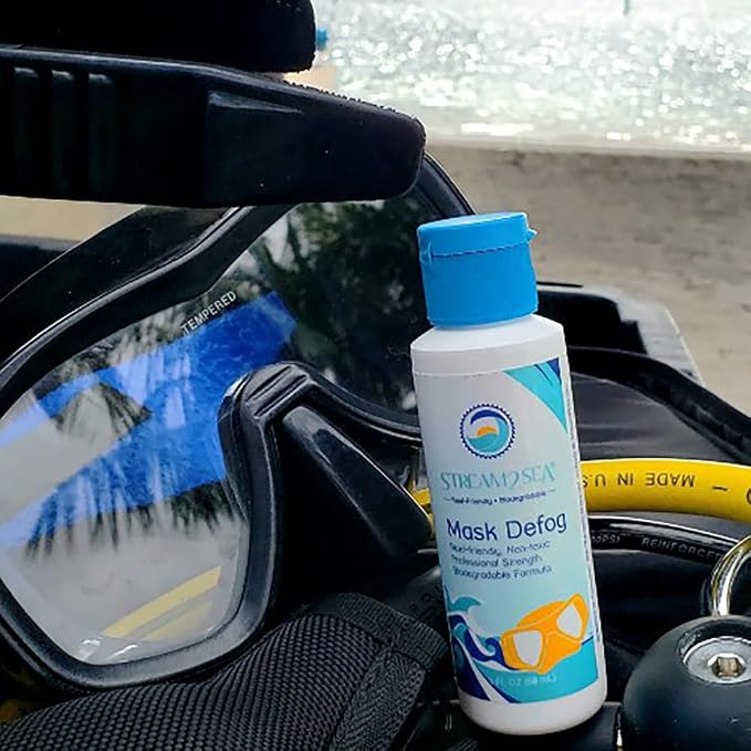 STREAM 2 SEA Mask Defog Biodegradable Defogger Coating, Reef Friendly Anti Fog Mask For Glasses, Snorkel Mask, Scuba Divers, Ski Goggles and Sports Glasses Equipment, Paraben Free, 2 Fl Oz Pack of 3