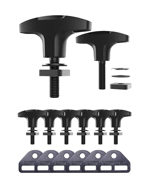 GPCA - Quick-Release Tie Down Anchor and D-Plate Set, for Fast Jeep Top Removal Lift, Truck Tie Downs, Jeep Wrangler Accessories for 4xe, JL, JK & Hard Top Models, with Screw Nuts, Patented, 6 Packs