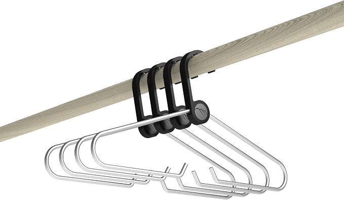 Foothill Kit Hanger - Cycling Kit Storage, Hanger for Jersey and Bibs (Black, 4-Pack)