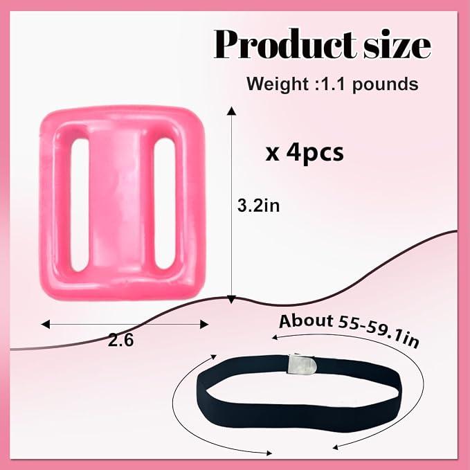 4Pcs Dive Weights Belt Pink Coated Diving Weight Block for Scuba Diving Coated Dive Weights Nylon Dive Belt with 1 Metal Quick Release Buckle for Free Diving Underwater Operations