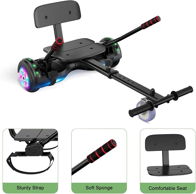 CBD Scooter with Corlorful LED Lights,6.5" Wheels, Dual 300W Motor Scooter for Kids Girls Boys Adults, All Ages