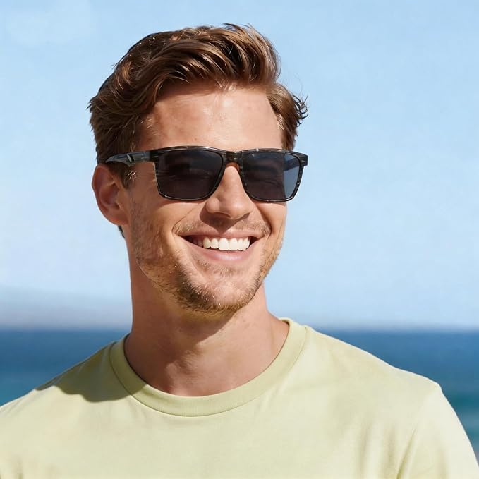 Missfive 2-Pack Mens Snazzy Bifocal Sunglasses with Readers Built-in, Rugged TR90 Lightweight Vented Temples, Dark Outdoor Reading Glasses UV400 Sun Protection for Driving/Travelling, 2.5x