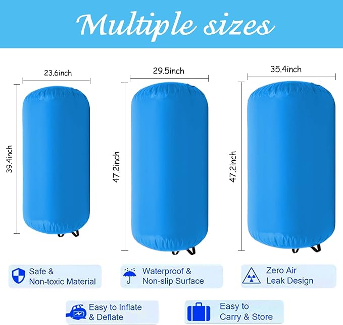 86 York Air Barrel Gymnastics Roller Inflatable Tumbling Mat, Back Handspring Training Air Mat Tumble Track Gymnastics Equipment For Home Use, Gym Training, Yoga Balance Exercise, Cheerleading with Electric Pump