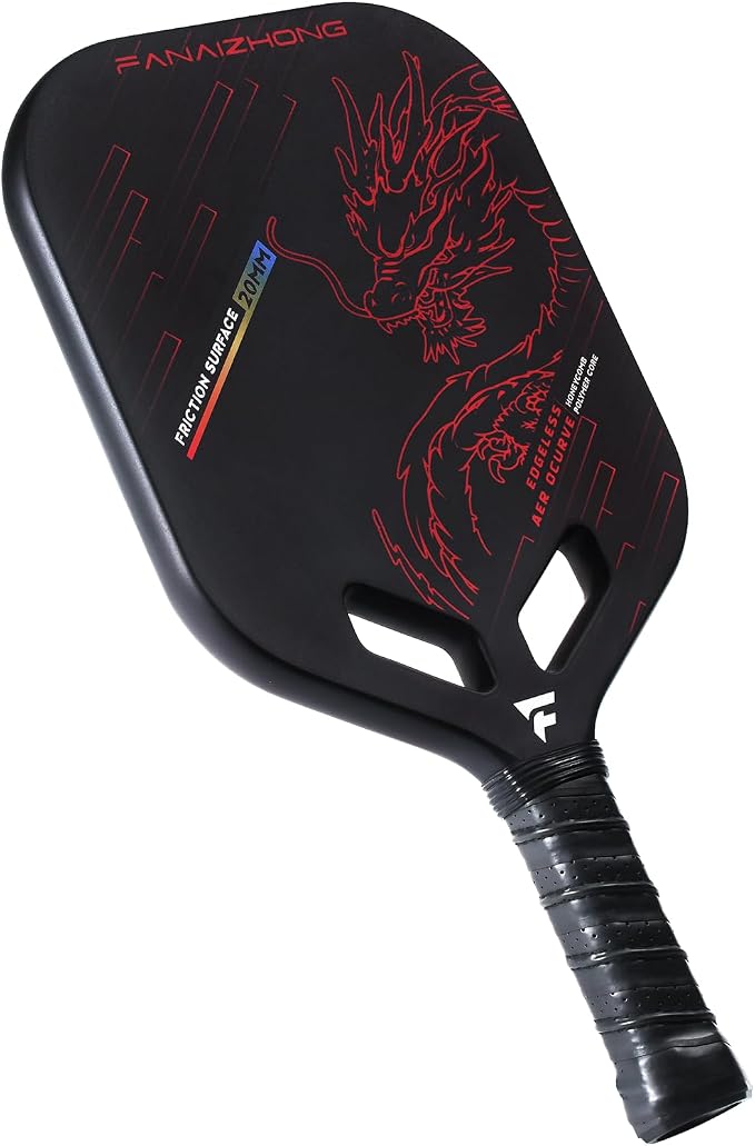 Pickleball Paddle T700 Carbon Fiber | 20mm Thickness | Thermoformed Pickleball Paddle with Aerodynamic Design Used for tournaments, Power & Control & Spin Max | Edgeless Design