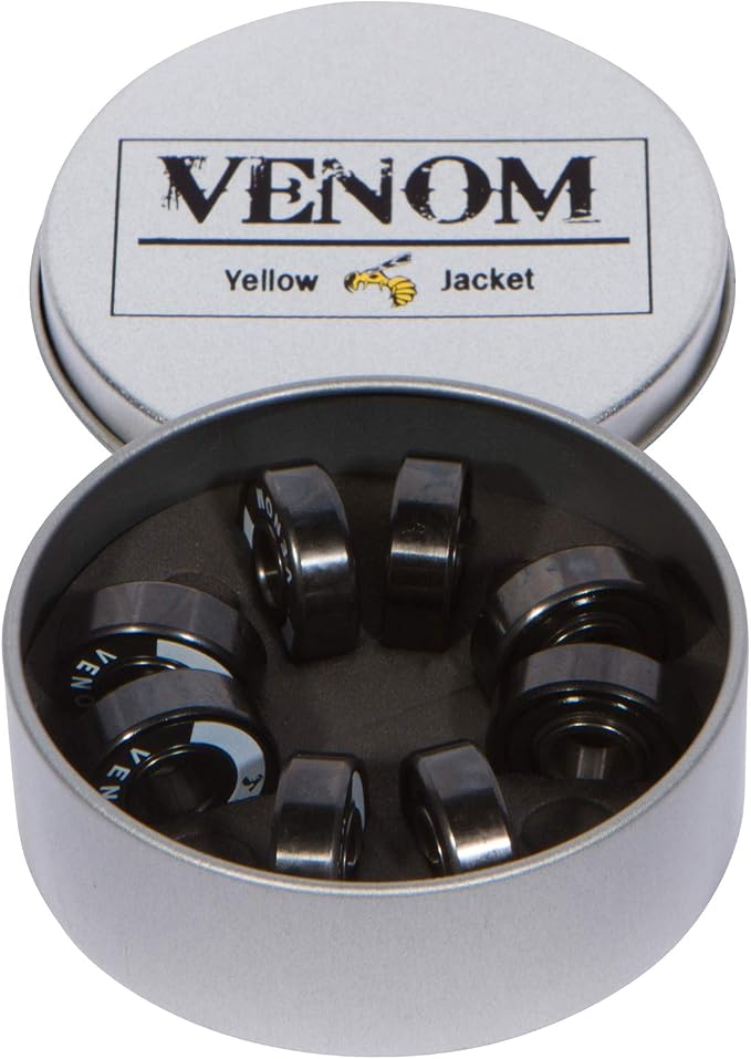 Yellow Jacket Premium Skateboard Bearings – Titanium Coated, Ceramic Balls – Pro Longboard – High Speed, Precision for Skateboards, Longboards, Skates