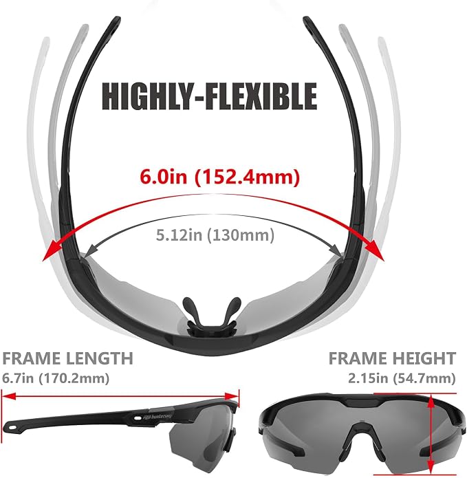 HTS HUNTERSKY Ballistic Tactical Shooting Glasses ANSI Z87+ UV400 Protective Eyewear