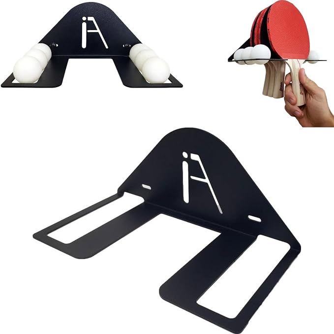 IRON AMERICAN Ping Pong Wall Rack, Made in USA - 1.375 Inch Slot for Balls and 3.25 Inch Slot for Paddles, Ping Pong Ball Holder Table Tennis, Hardware Included 3-Pack