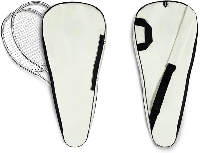 2 Rackets Tennis Racket Cover Padded Tennis Racket Bag with Handle and Adjustable Shoulder Strap