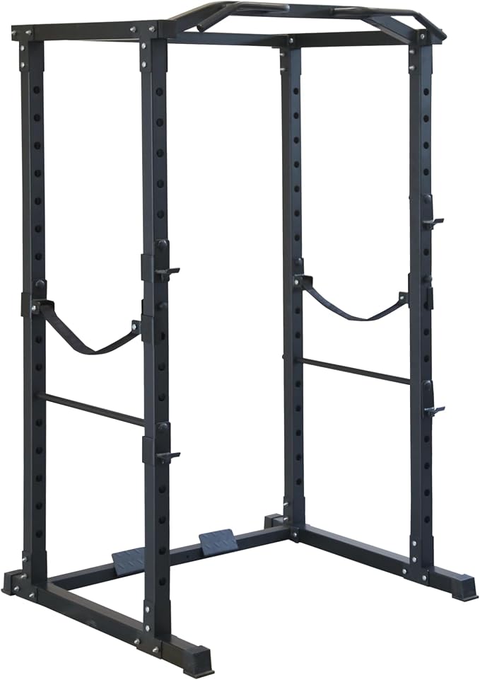 Fitvids Multiple Specifications Power Cage Squat Rack, Includes J-Hooks and Safety Straps, Other Optional Accessories