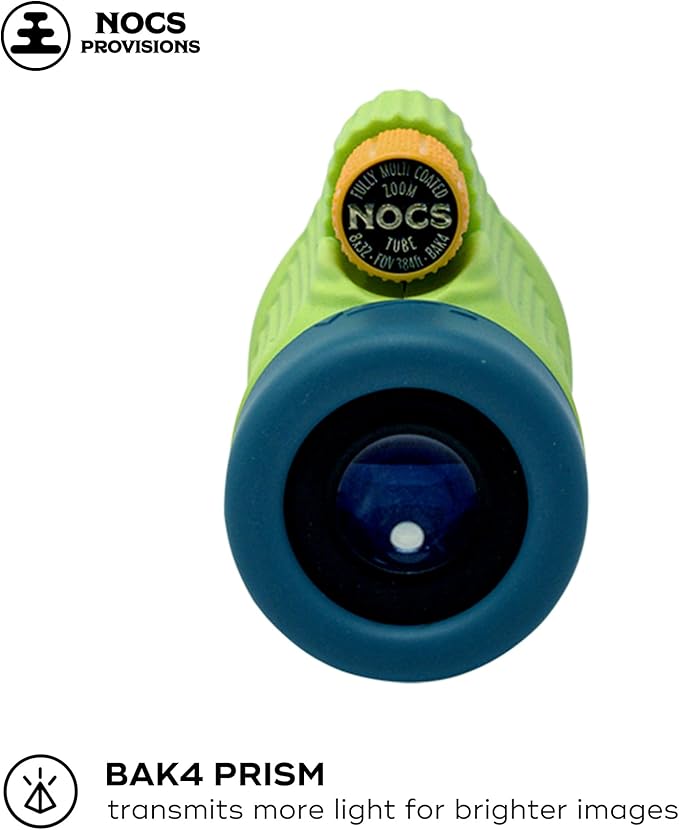 Nocs Provisions Zoom Tube 8x32 Monocular, 8X Magnification Telescope, Bak4 Prism, Wide Field of View for Bird Watching, Backpacking & Wildlife Viewing - Chartreuse Green
