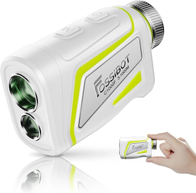 FOSSIBOT Range Finder Golf Rangefinder with Slope and Magnetic,Flag Pole Locking Vibration,6.5X Magnification,3-1100 Yards.