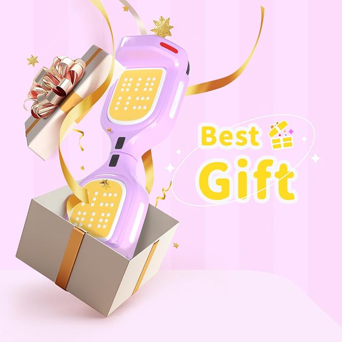 SIMATE 6.5" Bluetooth Scooter, LED Lights & APP & Music Speaker, Long Battery Life, Gifts for Kids & Adults & Girls & Boys, for All Ages