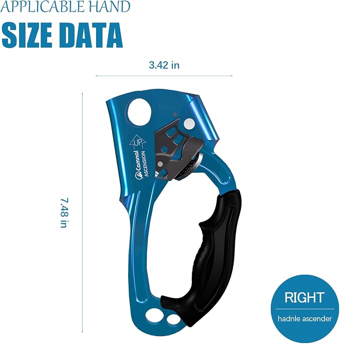 UIAA & CE Certified Hand Ascender for 8–13mm Rope, Rope Clamp for Rock Climbing, Tree Climbing, Arborist, Rappelling Gear – Left/Right Hand