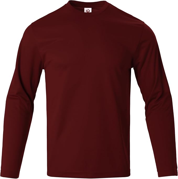 Mens Long Sleeve T-Shirts Casual Crew Neck Tee Shirt Summer Soft Running Swimming Cycling Fishing Tops