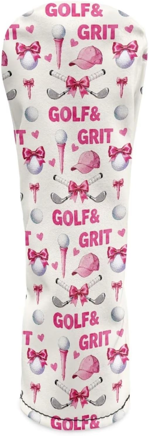 Rnyleeg Golf Club Head Covers for Women Driver Head Cover Leather Fairway Wood Headcover Hybrid Headcovers for Golf Clubs
