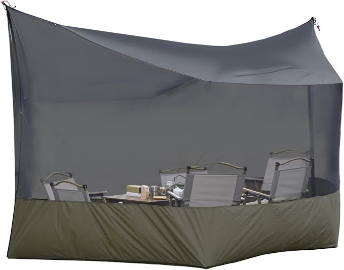 Onewind Camping Tarp Mosquito Net, Hammock Screen House, Tarp Mosquito Net Camping Lightweight Bugnet for Tarp 360 Degree Protection for Patio Backyard Hiking Backpacking, OD Green
