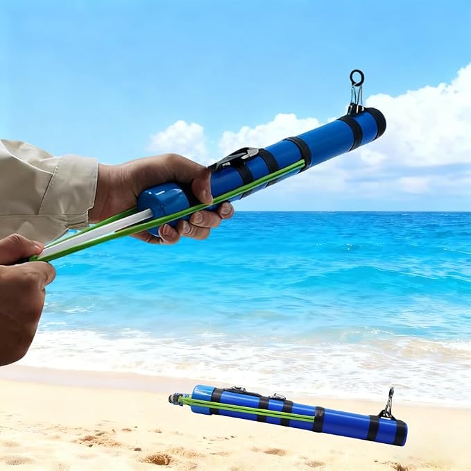 SUFFUSE Fishing Rod, Compact Catapult Fishing Pole, Portable Freshwater and Saltwater Fishing Lures Suitable for Outdoor Hunting and Traveling