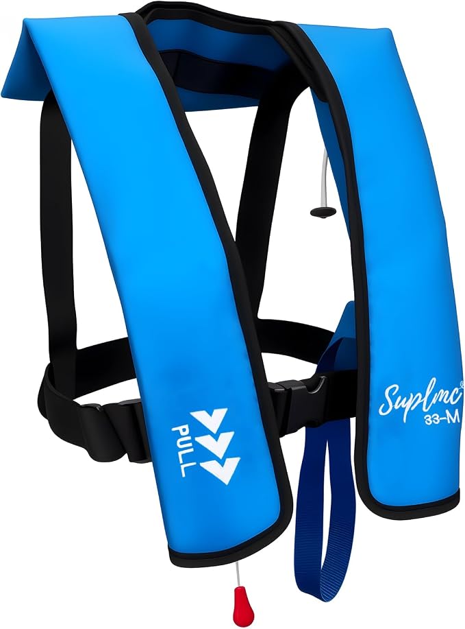 Adult Inflatable Life Jacket/Kayak Buoyancy Vest | Fishing Sailboat PFD Thin Weight Suitable for up to 330 pounds