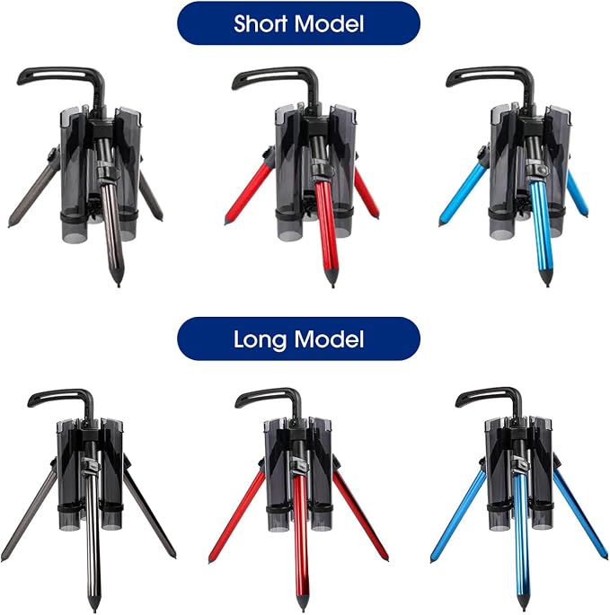 3-Tude Portable Fishing Rod Holder - Stand Holds Up to 3 Rods, Outdoor Fishing Gear Equipment Organizer