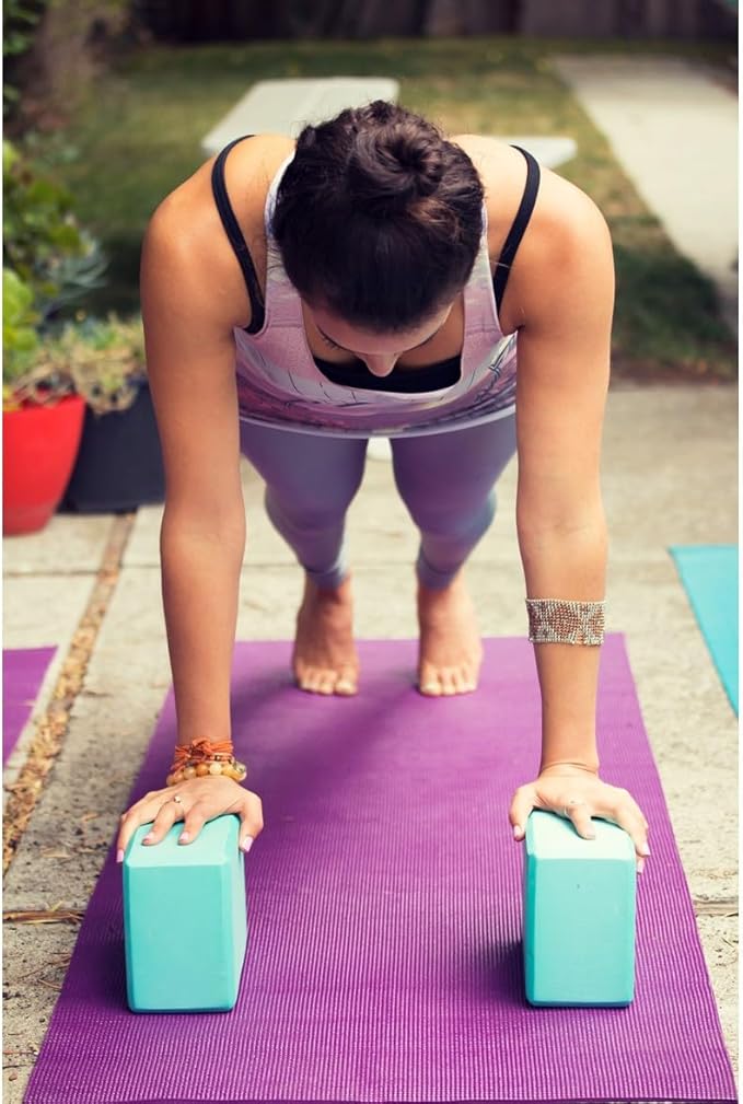 𝗘𝘃𝗲𝗿𝘆𝗱𝗮𝘆 𝗬𝗼𝗴𝗮 Deluxe Mat and Yoga Foam Block Set - Non Slip, Eco Friendly, Anti-Tear, 5mm Thickness for Yoga - Dark Olive