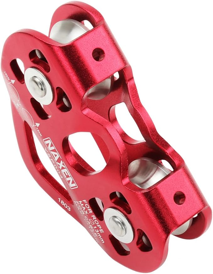 NAXEN Zip Line Pulley Tandem Speed Dual Trolley with 25kN Carabiner