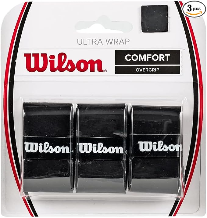 WILSON Sporting Goods Ultra Wrap Tennis Overgrip (3-Pack), Black (WRZ403000)