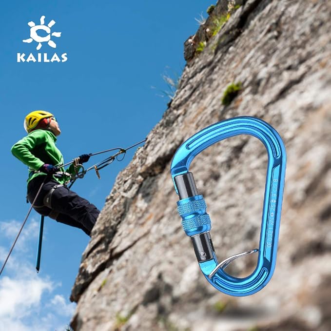KAILAS Locking Carabiner CE Certified Oval Constructed Rock Climbing Mountaineering Rescure Standard Alumimun 25KN