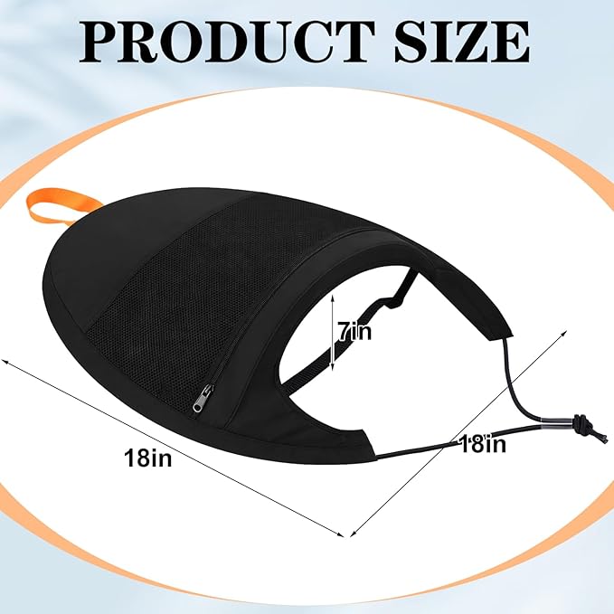 2 Pcs Kayak Spray Skirt - Coated Nylon, Waterproof & Durable, with Zipper Mesh Pocket, Ideal for Cockpit Recreational Kayaking & Kayak Fishing