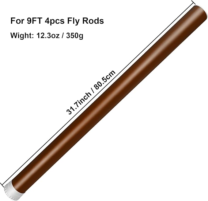 Aventik Fly Rod Case Carbon and Super Glass Fly Fishing Rod Tube CNC Aluminum Cap – fits Any 9ft 4pcs Fly Rod
