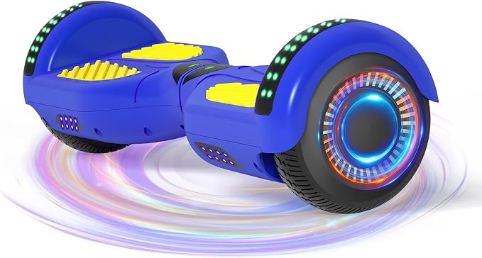 Kids Scooter with Bluetooth Speaker & Corlorful LED Lights, Dual 250W Motor 7.5 Mph Speed, Gifts for All Ages
