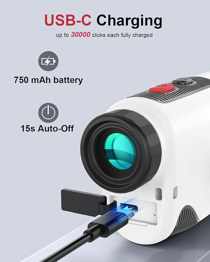 Golf Rangefinder with Slope,7X Magnification Laser Rangefinder, 1300Yards Rechargeable Range Finders Golfing with Flag Lock Vibration,Speed Mode for Hunting Shooting