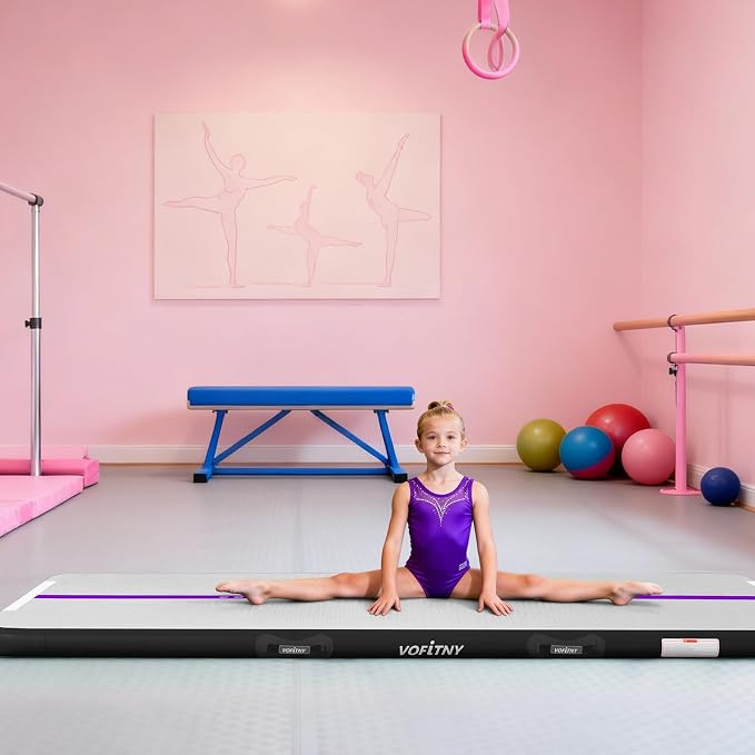 VOFiTNY All Purpose Gymnastics Mat 6.6/10/13/16/20 ft Sturdy Inflatable Tumble Track for Home/Gym