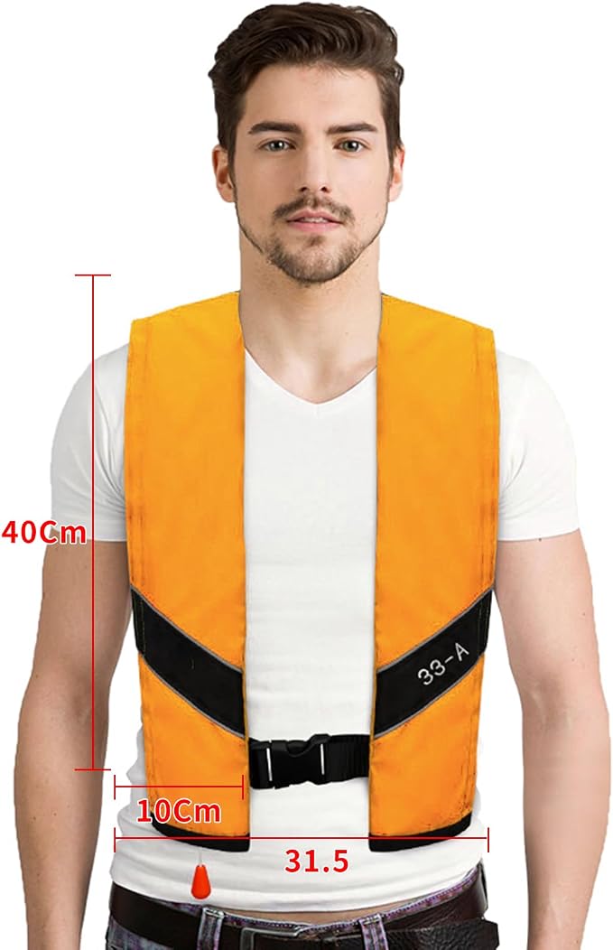 Automatic Inflatable Life Jacket|Life Vest for Adults|PFD Low Profile|Supports up to 330 lbs