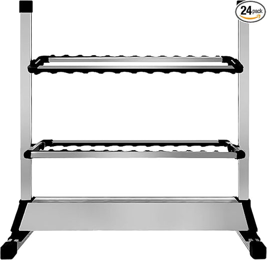 Fishing Rod Rack - Aluminum Alloy Rod Holder, Holds Up to 24 Rods, Fishing Pole Storage Organizer for Garage or Home