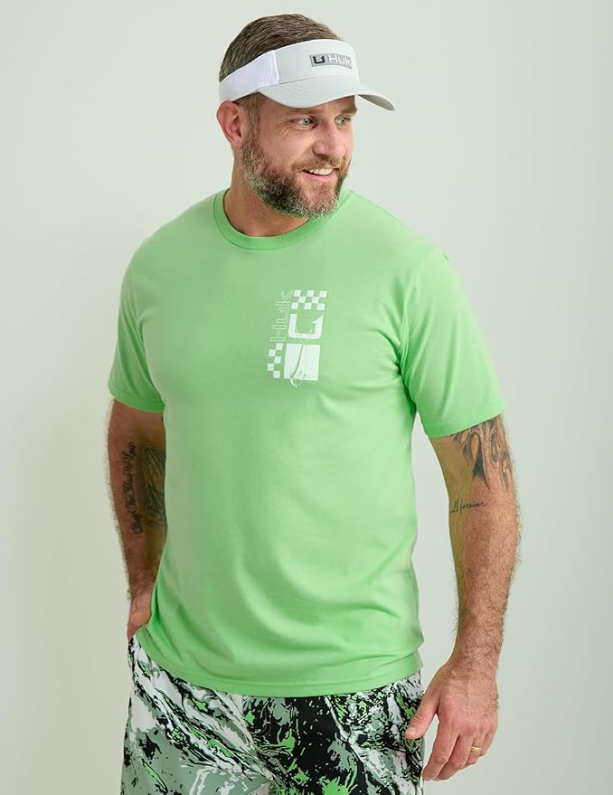 HUK Mens Performance Fishing Logo Tee, Short Sleeve T-Shirt for Men