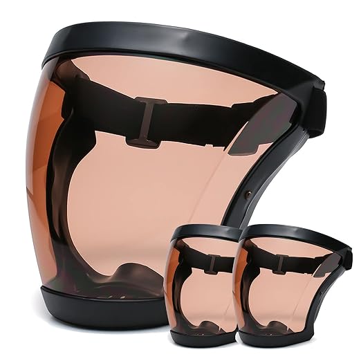 Anti-Fog Full Face Active shields Protection Visible Expression Transparent Breathable Comfortable Adults Reusable (Brown, 2PCS), Jzy-0010