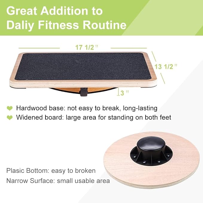 StrongTek Balance & Stability Kit – Wooden Rocker Balance Board + Extra Wide Foam Balance Pad for Physical Therapy, Fitness, and Core Training