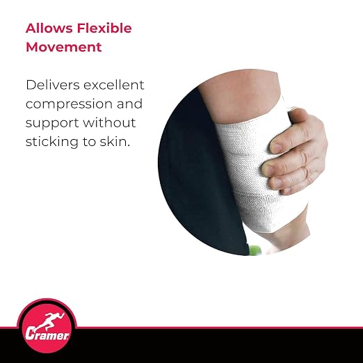 Cramer Eco-Flex Self-Stick Stretch Tape, Cohesive Tape, Flexible Elastic Sports Tape, Athletic Training Supplies, Easy Tear Self-Adherent Bandage Wrap, Bulk Cases, 6 Yard Rolls, Compression Tape