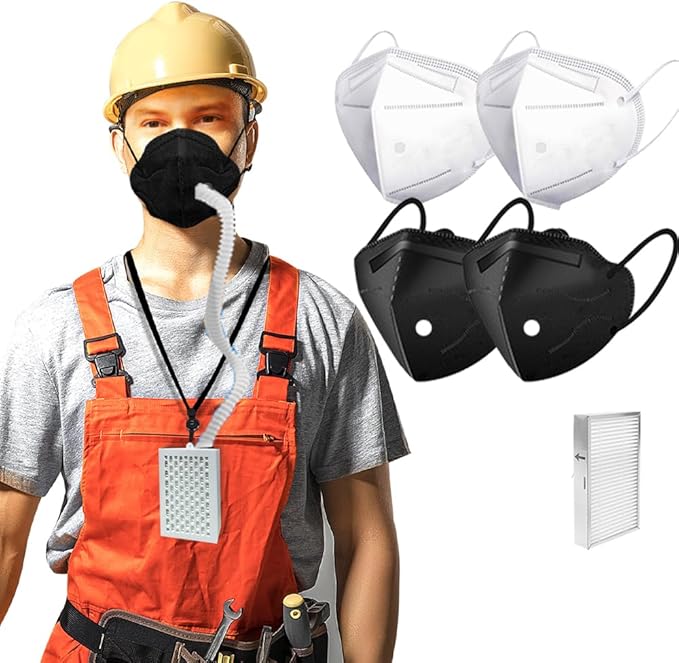 Breathe easily,Electric Face Maks with Fan,Mini PAPR System,Powered Airflow Shield for Cycling, Outdoor Sports & Daily Protection Against Dust, Paint Overspray