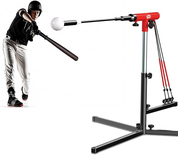 Youth Swing Trainer For Baseball & Softball - Auto Reset Hitting Trainer with 3 Power Bands,Softball Swing Trainer Height Adjustable 24–30" Baseball Training Equipment Improve Power,Speed,Accuracy