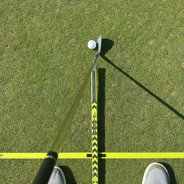 EyeLine Golf Practice T Swing Training Aid, Align Feet/Shoulders/HIPS to Ball, White or Green Alignment Sticks, Shoulder Mirror, PGA Tour Proven