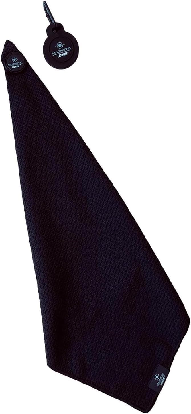 LIGNUM Magnetic Golf Towel – Super Absorbent Microfiber for Cleaning Clubs, Balls & Hands – Hidden Magnet for Easy Attachment to Clubs, Putter Head, or Golf Cart