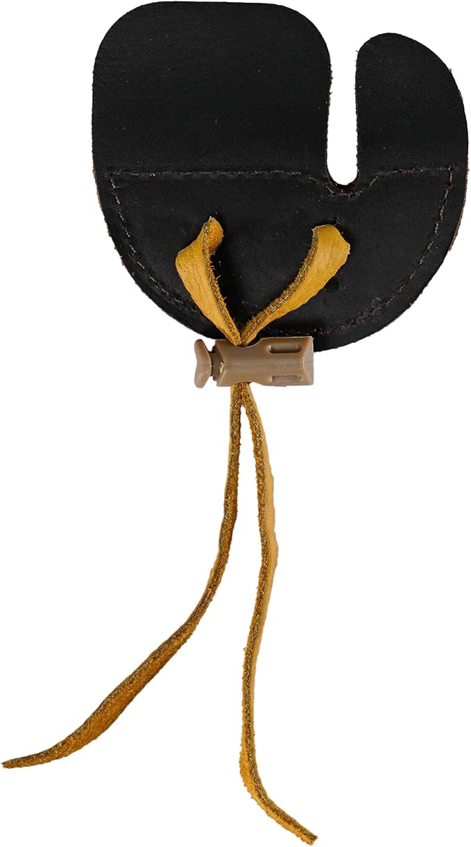 Hornet Split Finger Bison Leather Tab – Handmade in USA for Traditional Archery – Available in Medium & Large – Left & Right Hand