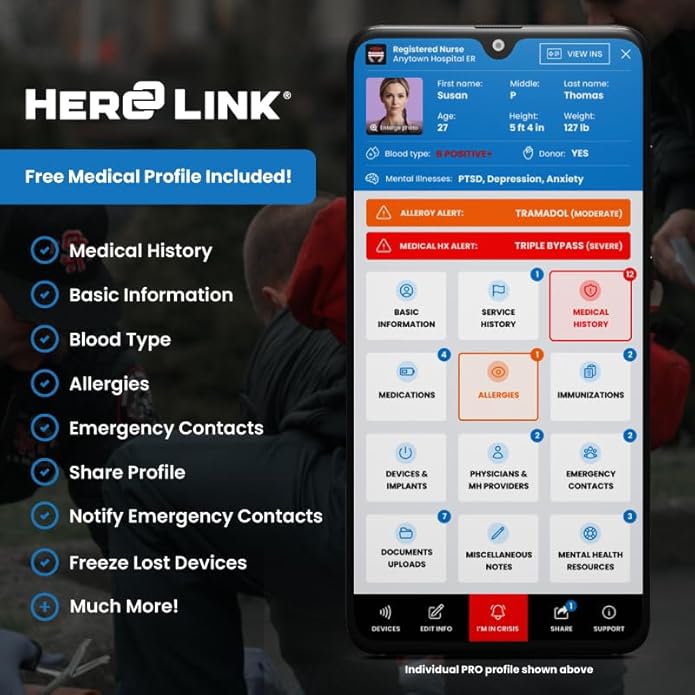 Hero Link® Medical ID Bracelet & Wellness Wristband – Adjustable Silicone, Waterproof, Heat-Resistant, Smart Band with NFC Tag for Instant Emergency Info Access