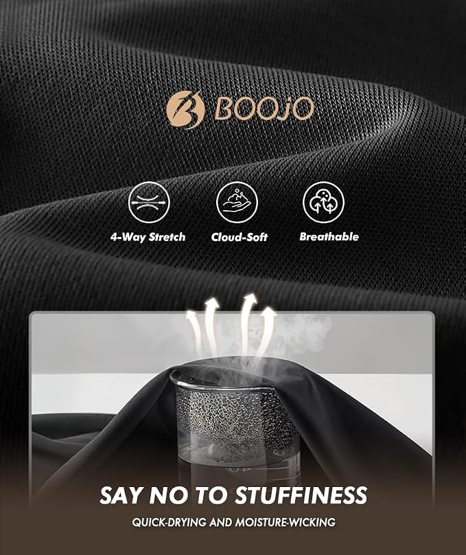 BOOJO 5 Pack Workout Shirts for Men-Quick Dry Black Gym Moisture Wicking Short Sleeve T-Shirts for Running Athletic Casual