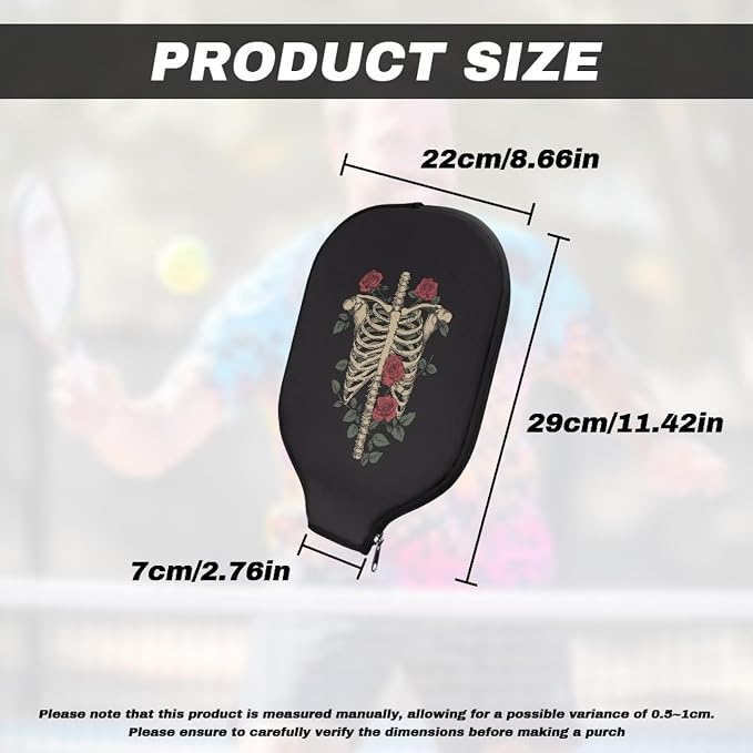 Pickleball Paddle Covers Only for Men and Women Zipper Closure Protection and Decoration